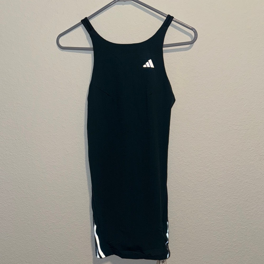 Adidas Womens Run Icons 3-Stripes Summer Dress in ARTIC NIGHT - Picture 2 of 6